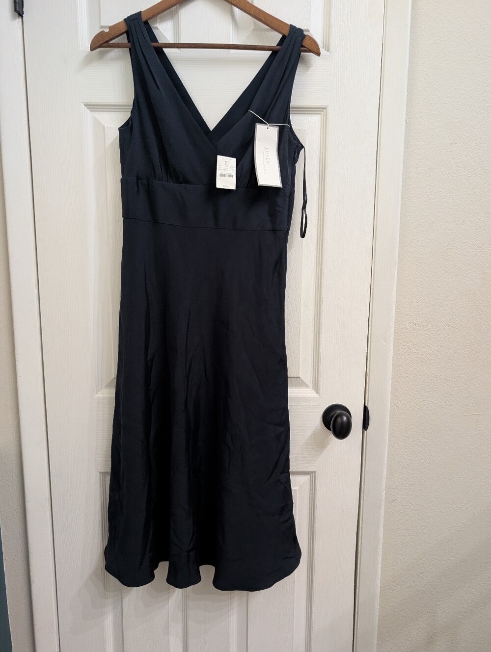 NWT J. Crew Women's 8 Sophia 100% Silk Special Occasion Dress Navy Blue $198